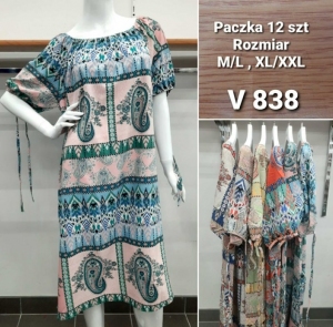 Sukienki damskie krótki rękaw (M/L-XL/2XL) TP16895