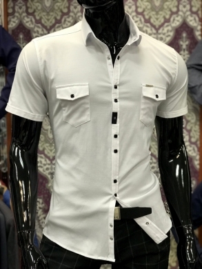Koszule męskie na krótki rękaw - Tureckie (M-3XL) TP7302