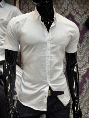 Koszule męskie na krótki rękaw SLIM - Tureckie (M-3XL) DH14763