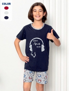 Piżama chłopięca na krótki rękaw (134-164) DN18551