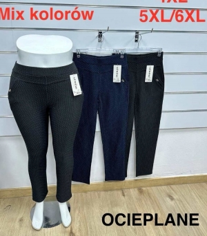 Spodnie materiałowe damskie ocieplane (2XL-6XL) DH3271