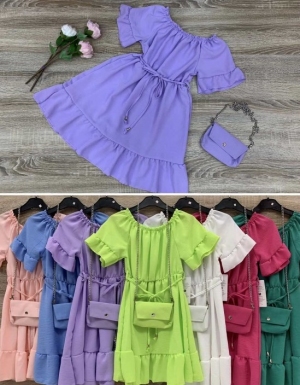 Sukienki dziewczęce krótki rękaw (4-14 lat) TP12341